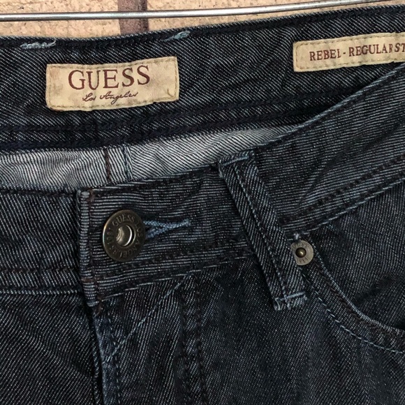 Men’s Guess Rebel Rescue Reg Straight Jeans 32x32 - Picture 4 of 11